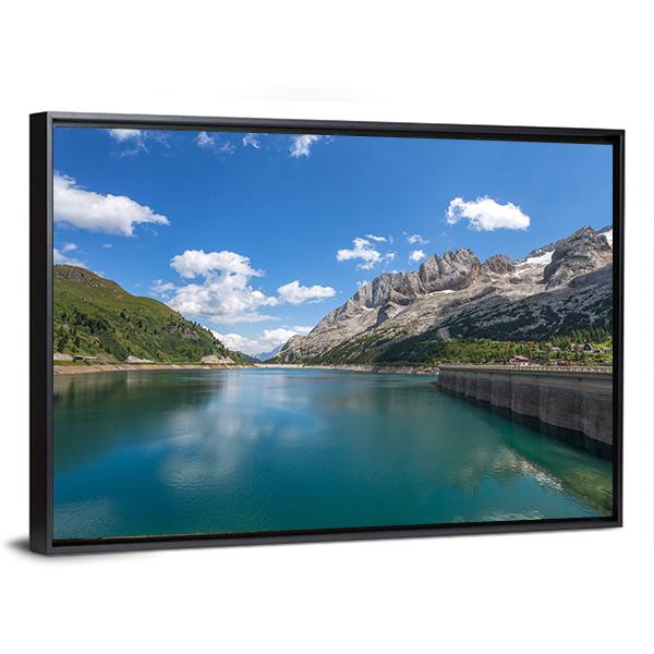 Fedaia Lake Italy Canvas Wall Art-3 Horizontal-Gallery Wrap-25" x 16"-Tiaracle