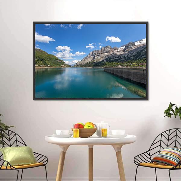 Fedaia Lake Italy Canvas Wall Art-3 Horizontal-Gallery Wrap-25" x 16"-Tiaracle