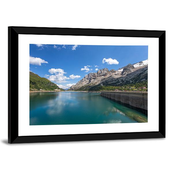 Fedaia Lake Italy Canvas Wall Art-3 Horizontal-Gallery Wrap-25" x 16"-Tiaracle