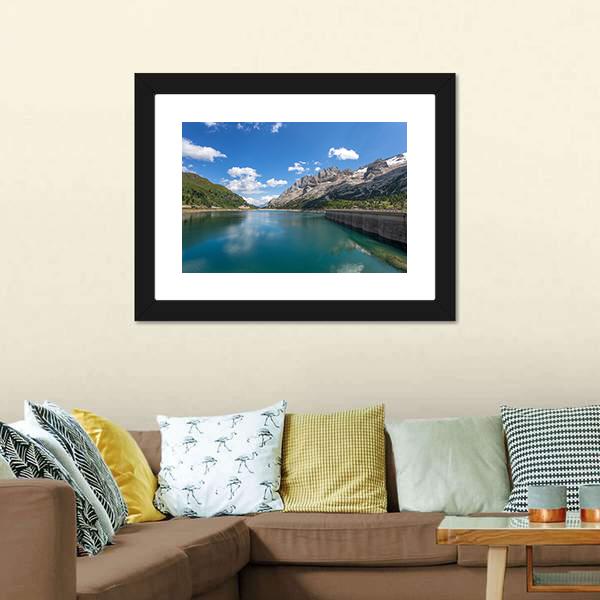 Fedaia Lake Italy Canvas Wall Art-3 Horizontal-Gallery Wrap-25" x 16"-Tiaracle
