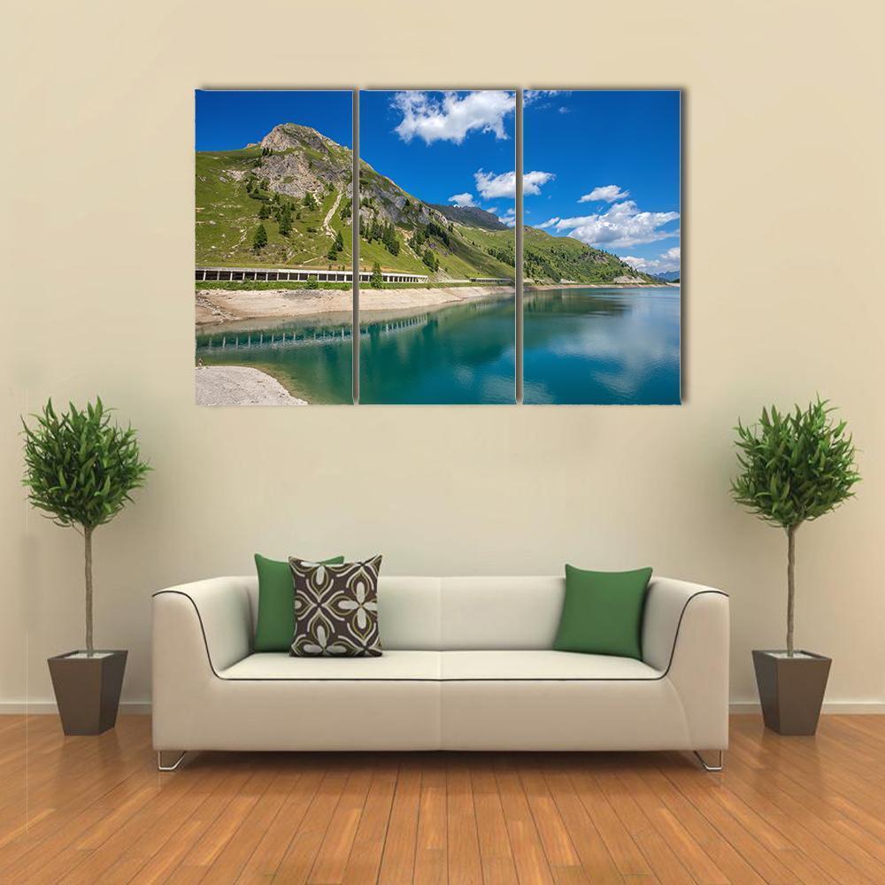 Fedaia Lake Canvas Wall Art-3 Horizontal-Gallery Wrap-37" x 24"-Tiaracle