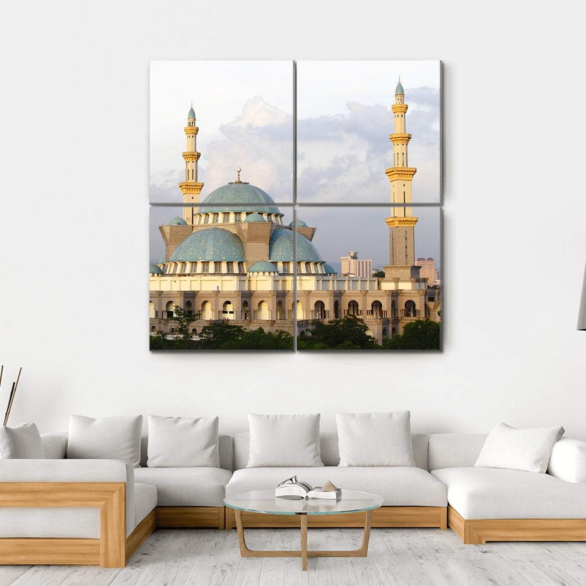 Wilayah Mosque Canvas Wall Art-4 Square-Gallery Wrap-17" x 17"-Tiaracle