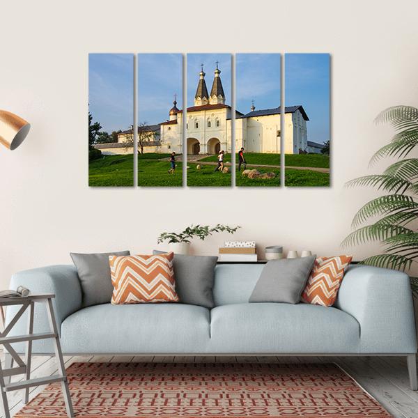 Ferapontov Convent In Summer Canvas Wall Art-5 Horizontal-Gallery Wrap-22" x 12"-Tiaracle