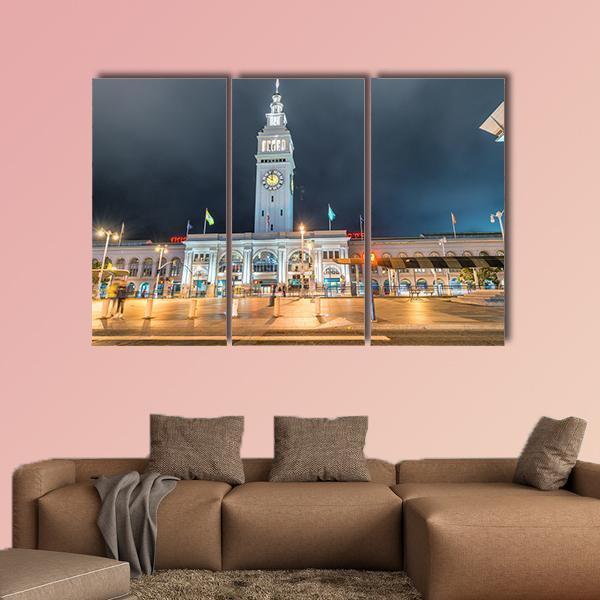 Ferry Building Marketplace Canvas Wall Art-5 Pop-Gallery Wrap-47" x 32"-Tiaracle