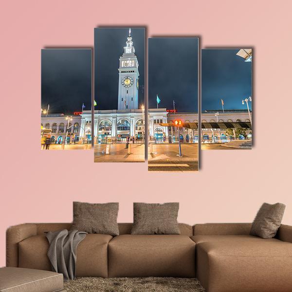 Ferry Building Marketplace Canvas Wall Art-4 Pop-Gallery Wrap-50" x 32"-Tiaracle