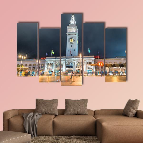 Ferry Building Marketplace Canvas Wall Art-5 Pop-Gallery Wrap-47" x 32"-Tiaracle