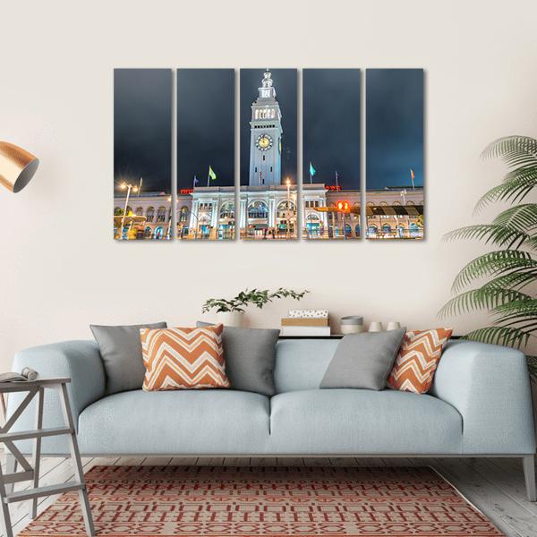Ferry Building Marketplace Canvas Wall Art-5 Horizontal-Gallery Wrap-22" x 12"-Tiaracle