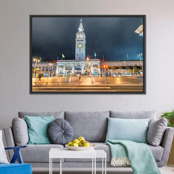 Ferry Building Marketplace Canvas Wall Art-3 Horizontal-Gallery Wrap-25" x 16"-Tiaracle