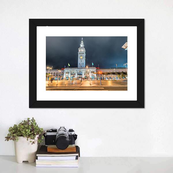 Ferry Building Marketplace Canvas Wall Art-1 Piece-Framed Print-20" x 16"-Tiaracle