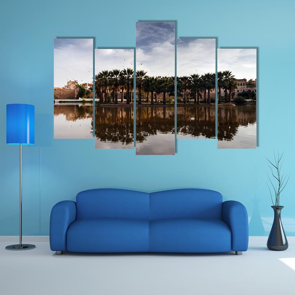 Fes Scenery Morocco Canvas Wall Art-5 Pop-Gallery Wrap-47&quot; x 32&quot;-Tiaracle