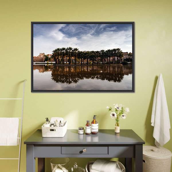 Fes Scenery Morocco Canvas Wall Art-1 Piece-Floating Frame-24" x 16"-Tiaracle