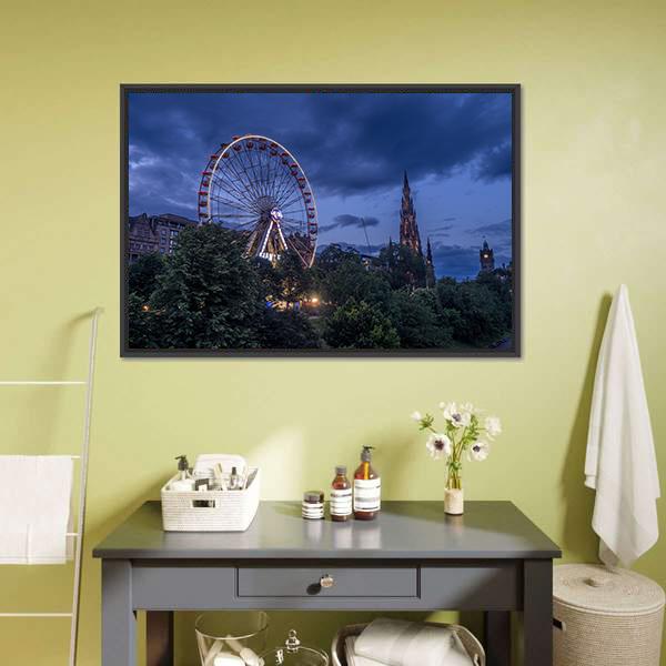 Festival Wheel In Scotland Canvas Wall Art-1 Piece-Floating Frame-24" x 16"-Tiaracle