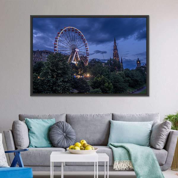 Festival Wheel In Scotland Canvas Wall Art-3 Horizontal-Gallery Wrap-25" x 16"-Tiaracle