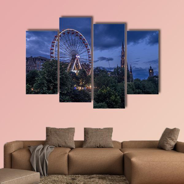 Festival Wheel In Scotland Canvas Wall Art-4 Pop-Gallery Wrap-50" x 32"-Tiaracle