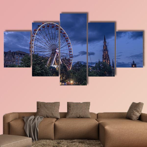 Festival Wheel In Scotland Canvas Wall Art-5 Star-Gallery Wrap-62" x 32"-Tiaracle
