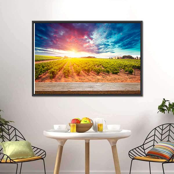 Field In Tuscany Canvas Wall Art-3 Horizontal-Gallery Wrap-25" x 16"-Tiaracle