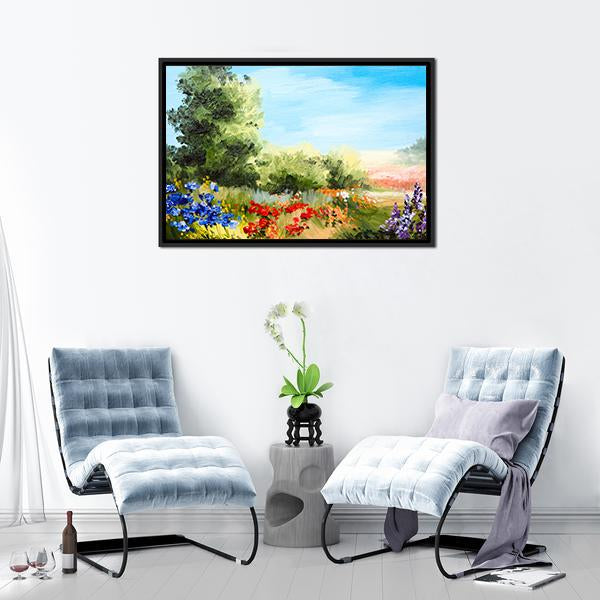 Field Of Flowers Abstract Canvas Wall Art-3 Horizontal-Gallery Wrap-25&quot; x 16&quot;-Tiaracle