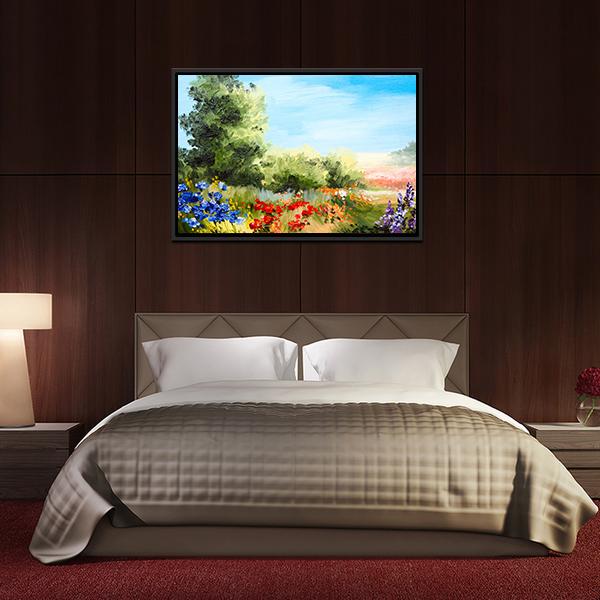 Field Of Flowers Abstract Canvas Wall Art-3 Horizontal-Gallery Wrap-25&quot; x 16&quot;-Tiaracle