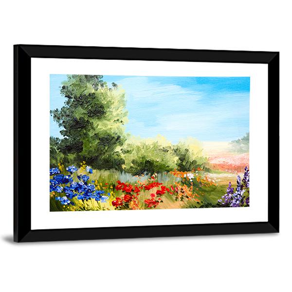Field Of Flowers Abstract Canvas Wall Art-3 Horizontal-Gallery Wrap-25&quot; x 16&quot;-Tiaracle