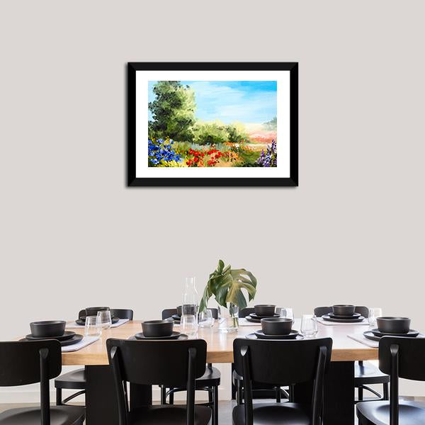 Field Of Flowers Abstract Canvas Wall Art-3 Horizontal-Gallery Wrap-25&quot; x 16&quot;-Tiaracle