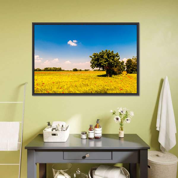 Fields In Friuli Venezia Giulia Canvas Wall Art-1 Piece-Floating Frame-24" x 16"-Tiaracle