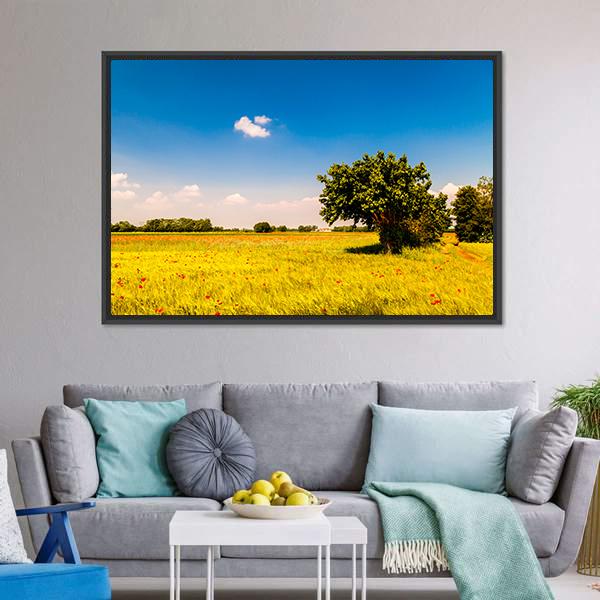 Fields In Friuli Venezia Giulia Canvas Wall Art-3 Horizontal-Gallery Wrap-25" x 16"-Tiaracle