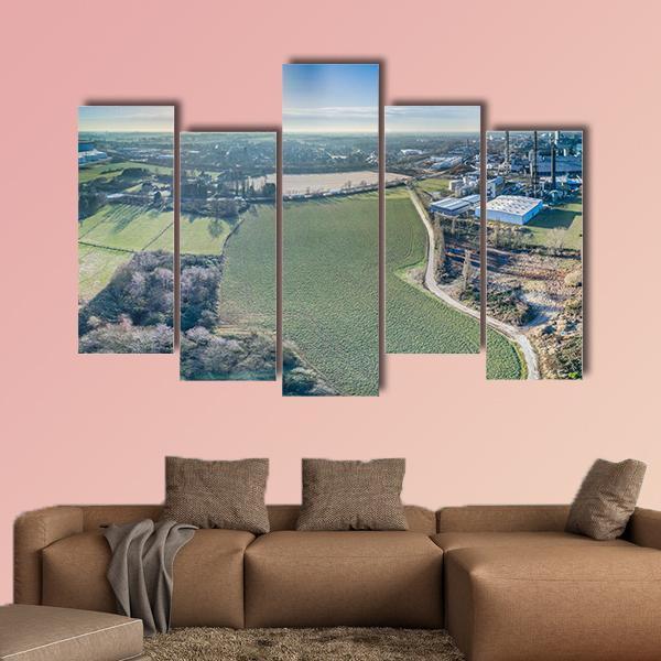 Fields Near GoodMills Canvas Wall Art-5 Pop-Gallery Wrap-47" x 32"-Tiaracle