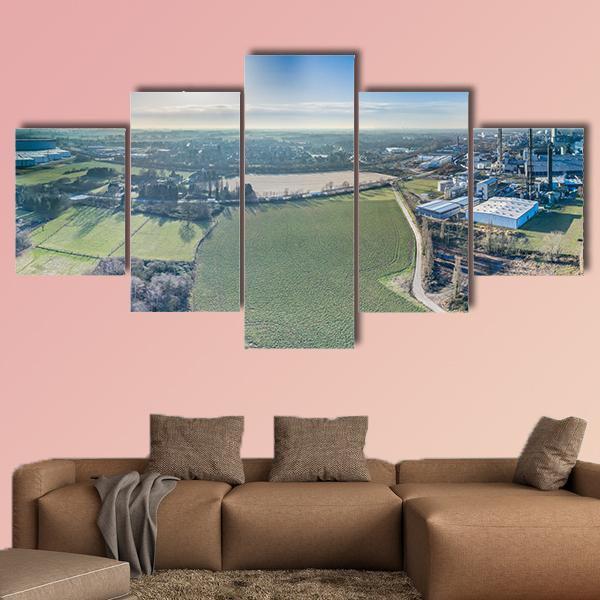 Fields Near GoodMills Canvas Wall Art-5 Star-Gallery Wrap-62" x 32"-Tiaracle