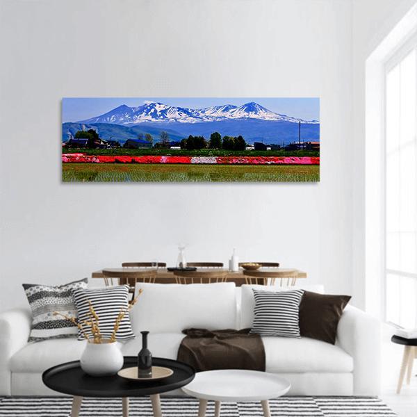 Taisetsuzan In Winter Panoramic Canvas Wall Art-3 Piece-25" x 08"-Tiaracle