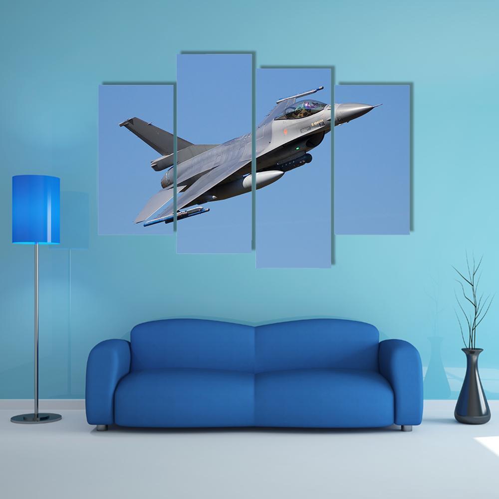 Fighter Jet Canvas Wall Art-4 Pop-Gallery Wrap-50" x 32"-Tiaracle