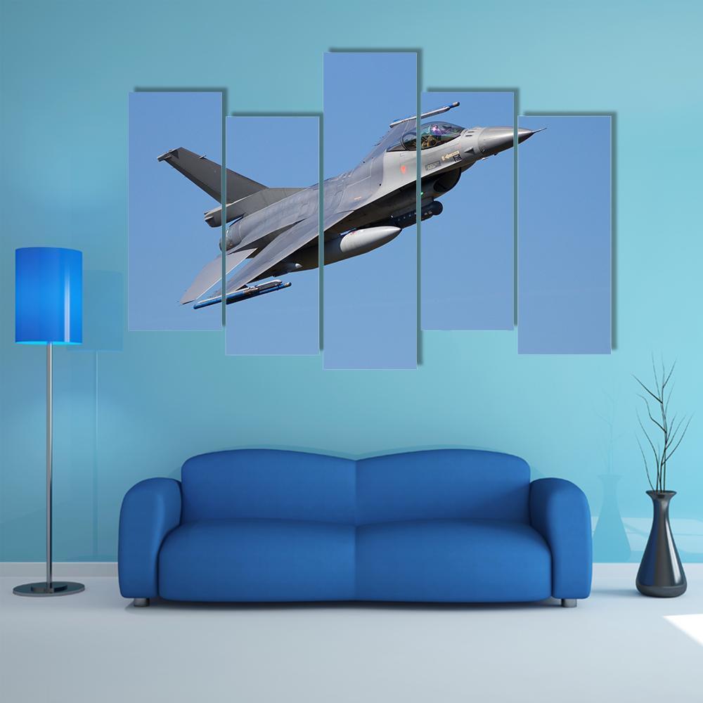 Fighter Jet Canvas Wall Art-5 Pop-Gallery Wrap-47" x 32"-Tiaracle