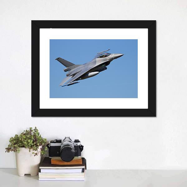 Fighter Jet Canvas Wall Art-1 Piece-Framed Print-20" x 16"-Tiaracle