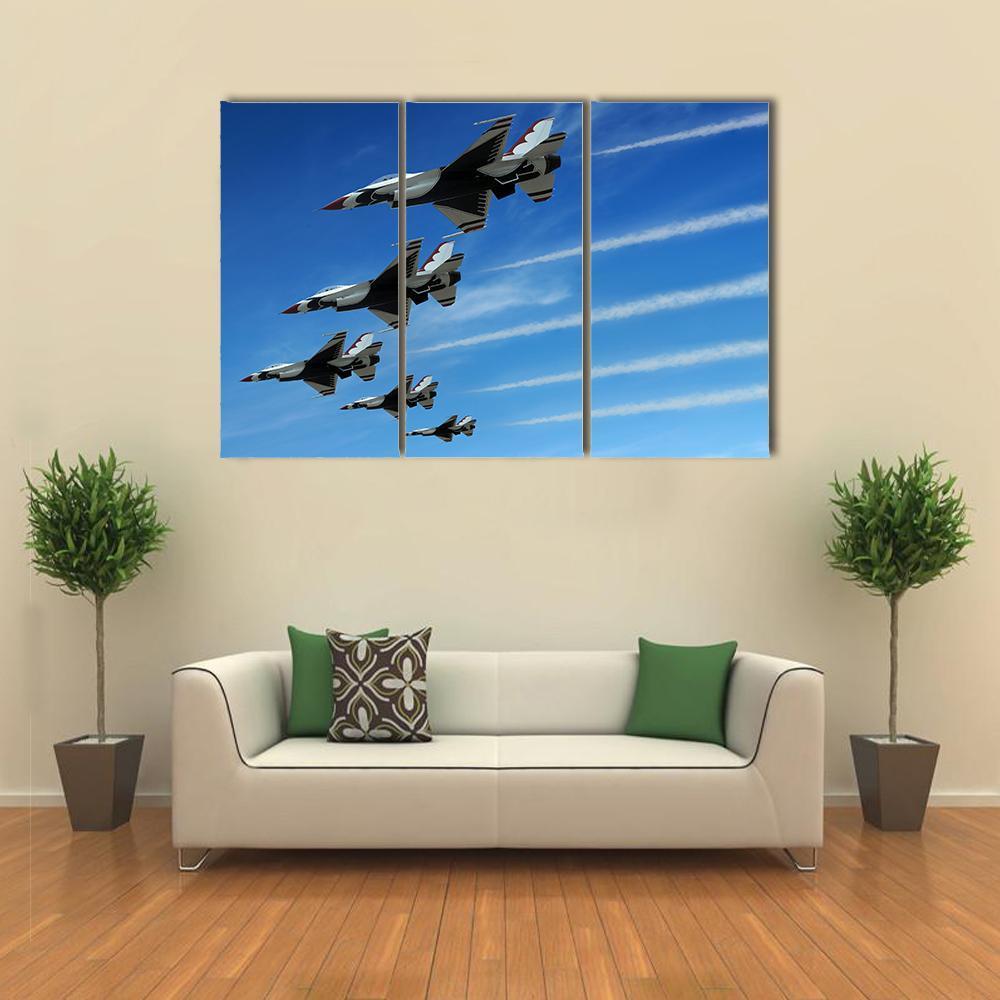 Fighter Jets Canvas Wall Art-3 Horizontal-Gallery Wrap-37" x 24"-Tiaracle
