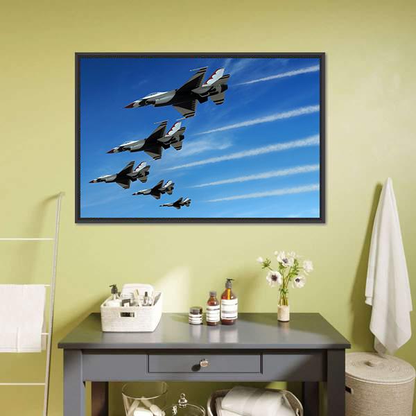Fighter Jets Canvas Wall Art-3 Horizontal-Gallery Wrap-25" x 16"-Tiaracle