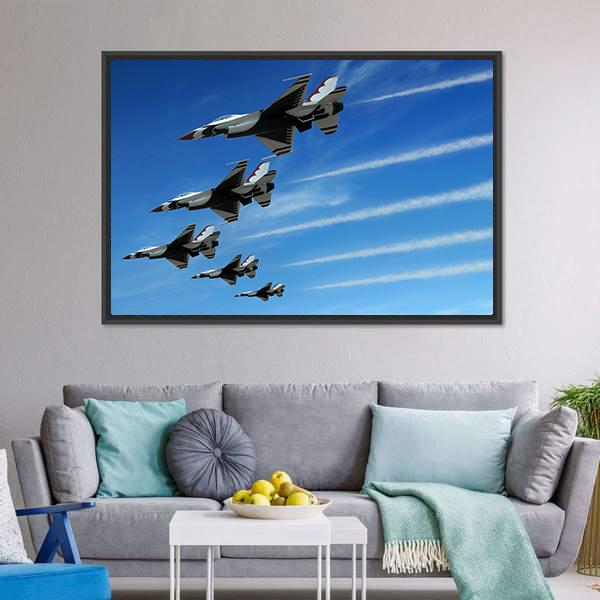 Fighter Jets Canvas Wall Art-3 Horizontal-Gallery Wrap-25" x 16"-Tiaracle