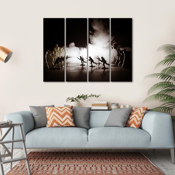 Fighting Scene Concept Canvas Wall Art-4 Horizontal-Gallery Wrap-34" x 24"-Tiaracle