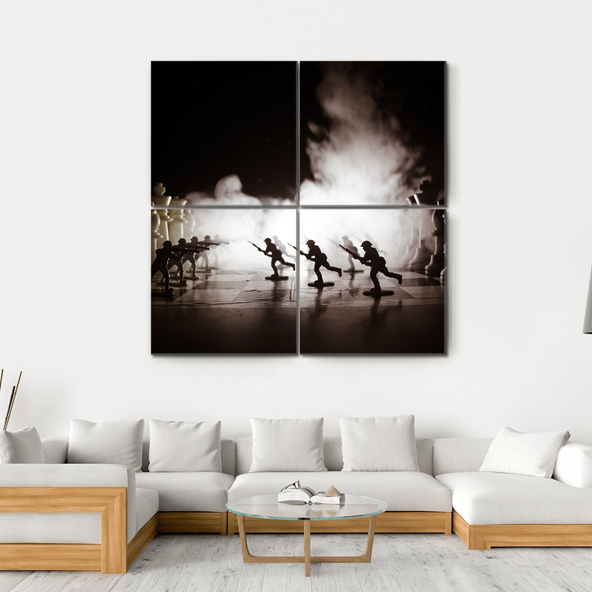 Fighting Scene Concept Canvas Wall Art-4 Square-Gallery Wrap-17" x 17"-Tiaracle