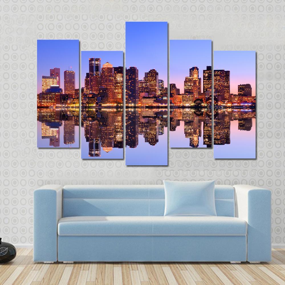 Financial District Boston Canvas Wall Art-5 Pop-Gallery Wrap-47" x 32"-Tiaracle