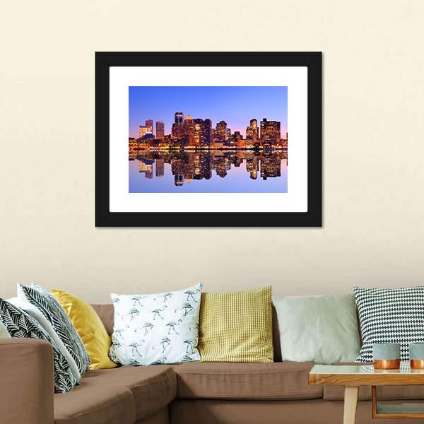 Financial District Boston Canvas Wall Art-3 Horizontal-Gallery Wrap-25" x 16"-Tiaracle