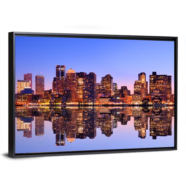 Financial District Boston Canvas Wall Art-3 Horizontal-Gallery Wrap-25" x 16"-Tiaracle