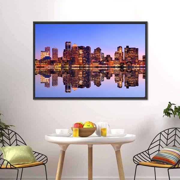 Financial District Boston Canvas Wall Art-3 Horizontal-Gallery Wrap-25" x 16"-Tiaracle