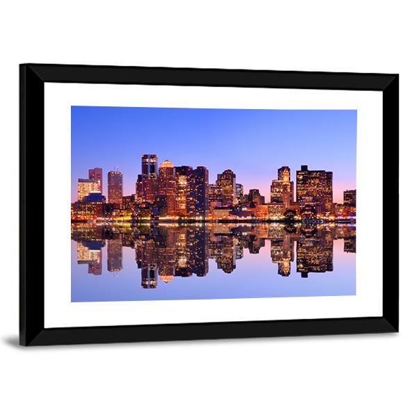 Financial District Boston Canvas Wall Art-3 Horizontal-Gallery Wrap-25" x 16"-Tiaracle