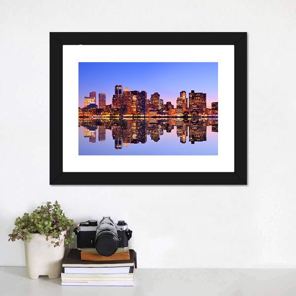 Financial District Boston Canvas Wall Art-1 Piece-Framed Print-20" x 16"-Tiaracle