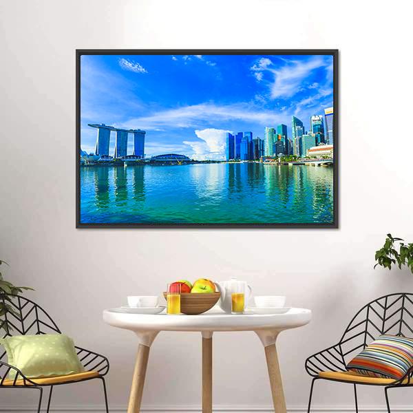 Financial District Buildings Singapore Canvas Wall Art-5 Horizontal-Gallery Wrap-22" x 12"-Tiaracle