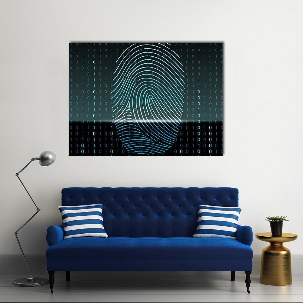 Fingerprint Scan Canvas Wall Art-1 Piece-Gallery Wrap-48" x 32"-Tiaracle