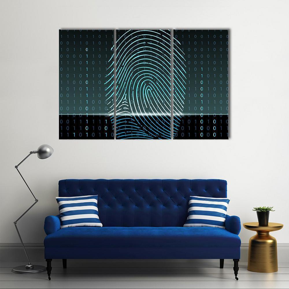 Fingerprint Scan Canvas Wall Art-3 Horizontal-Gallery Wrap-37" x 24"-Tiaracle