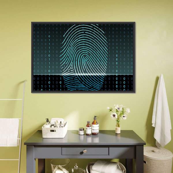 Fingerprint Scan Canvas Wall Art-1 Piece-Floating Frame-24" x 16"-Tiaracle