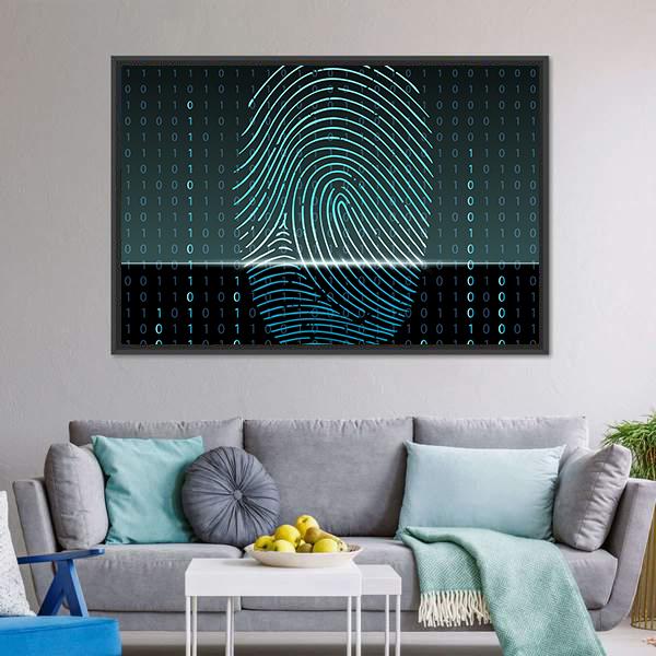 Fingerprint Scan Canvas Wall Art-3 Horizontal-Gallery Wrap-25" x 16"-Tiaracle