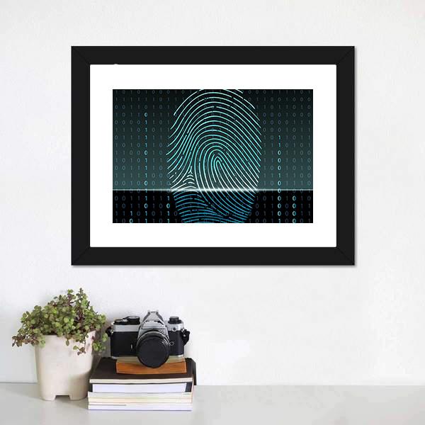 Fingerprint Scan Canvas Wall Art-1 Piece-Framed Print-20" x 16"-Tiaracle