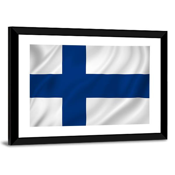 Finland Flag Canvas Wall Art-5 Horizontal-Gallery Wrap-22" x 12"-Tiaracle